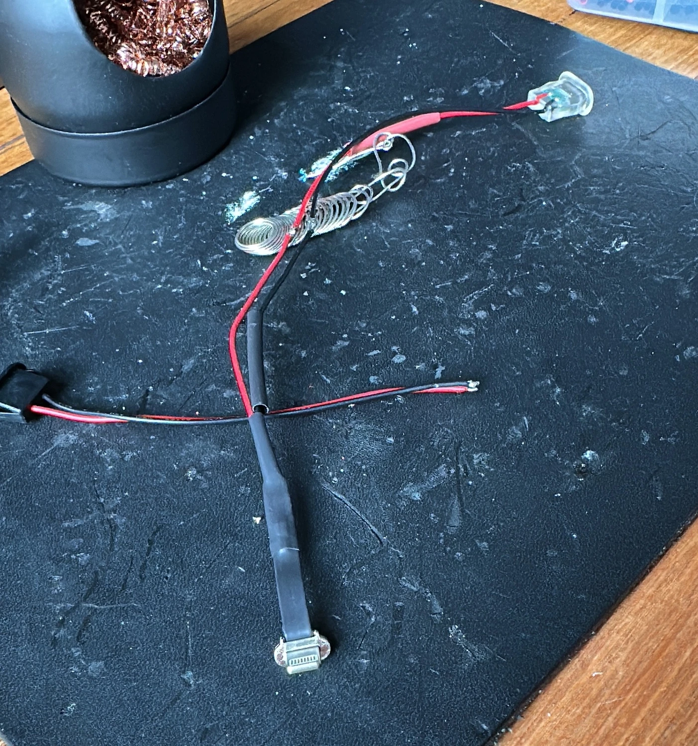 Soldering slimline lighting connectors to USB C ports