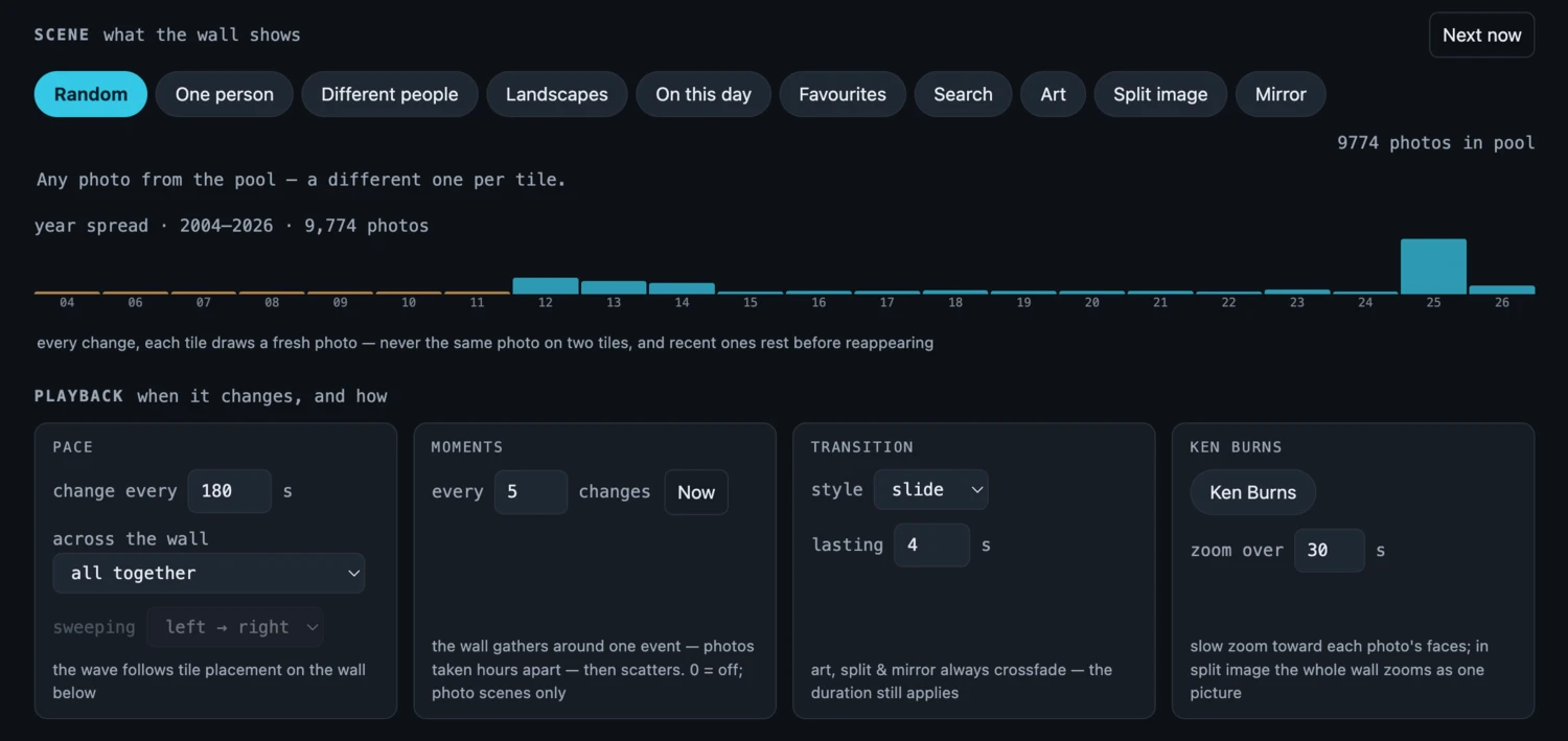 The server lets you change whats shown on all tiles at once